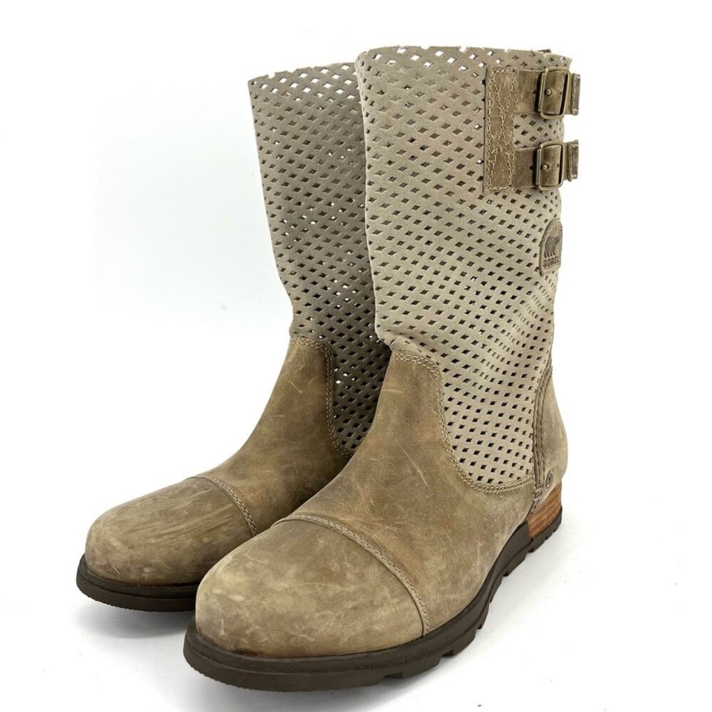 Sorel Major Women's Pull-on Taupe Perforated Suede Boot (10)